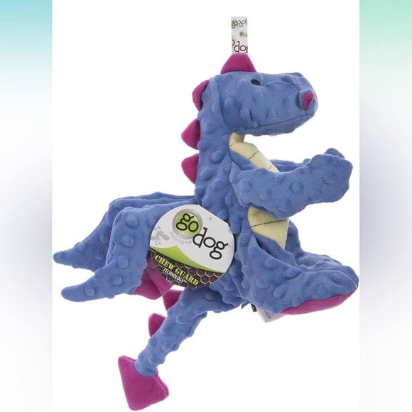 GoDog Dragons Periwinkle Dog Toy w/ Chew Guard Technology - Small - NWT - Picture 2 of 2